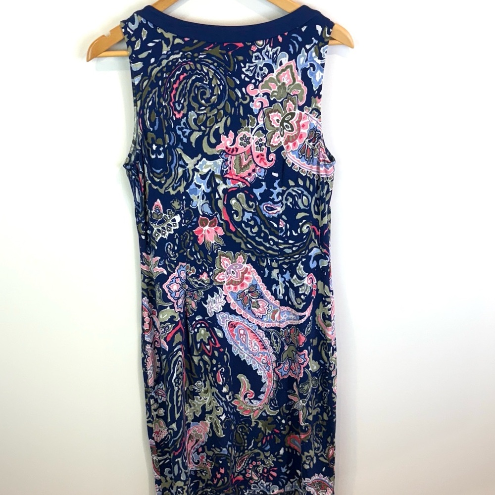Tommy Bahama Paisley Dress - Navy and Pink size M - Picture 3 of 6